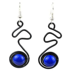 Enameled Wire and Blue Glass Bead 