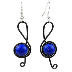 Enameled Wire and Blue Glass Bead 